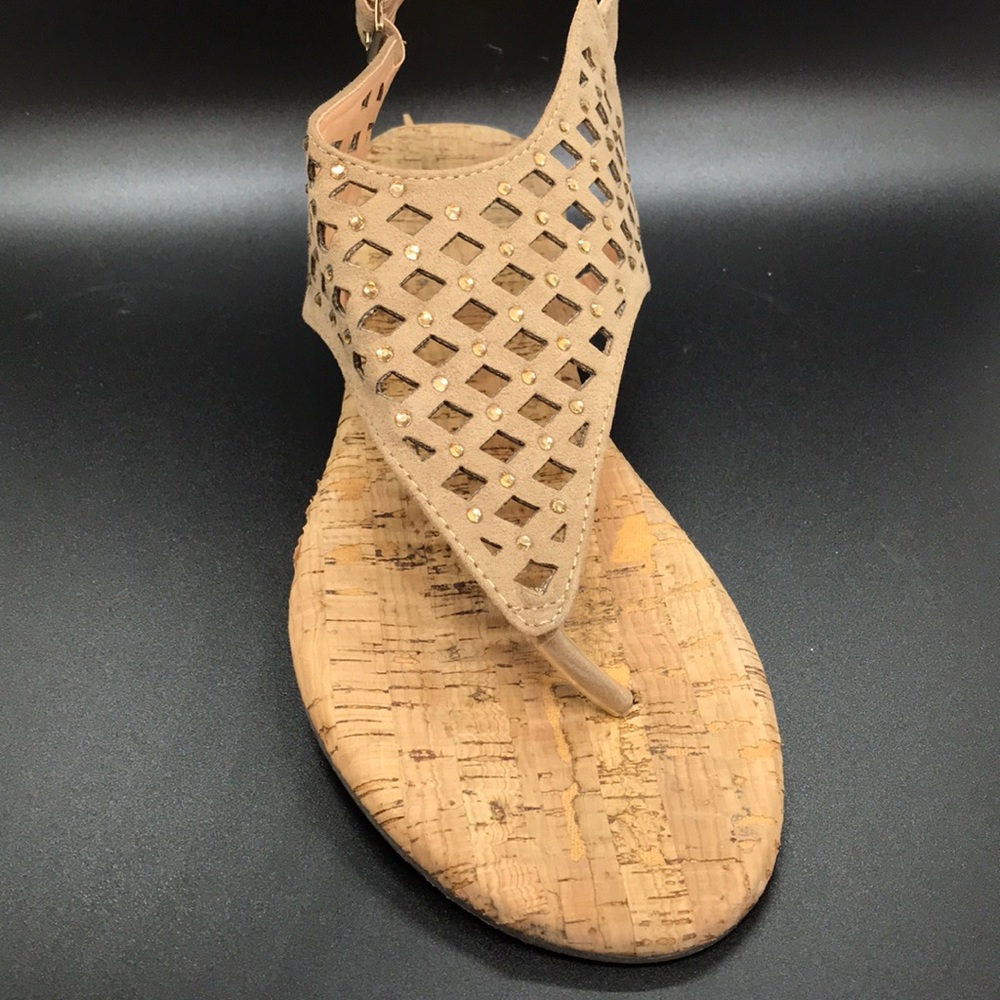 Austin Trading Co Tan Lattice Rhinestones Cork - Picture 3 of 10
